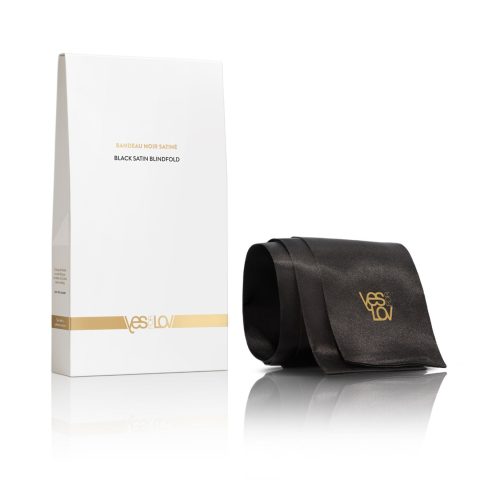 Сатинова пов'язка на очі YESforLOV BLACK SATIN BLINDFOLD (м'яте паковання!!!)