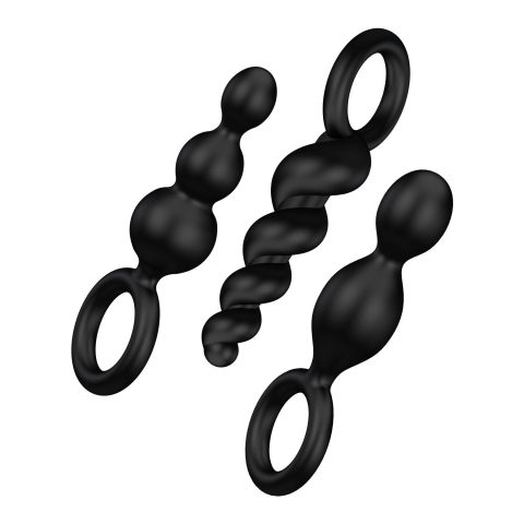 Набор анальных игрушек Satisfyer Plugs black (set of 3) - Booty Call  (м'яте паковання!!!)