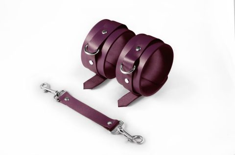 Поножі Feral Feelings – Ankle Restraints Burgundy, натуральна шкіра
