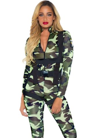 Еротичний костюм десантниці Leg Avenue Pretty Paratrooper M, комбінезон, портупея
