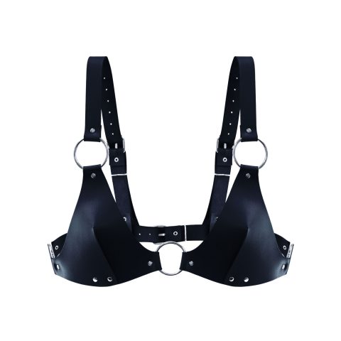 Ліф з натуральної шкіри Feral Feelings - Bikini Top Black
