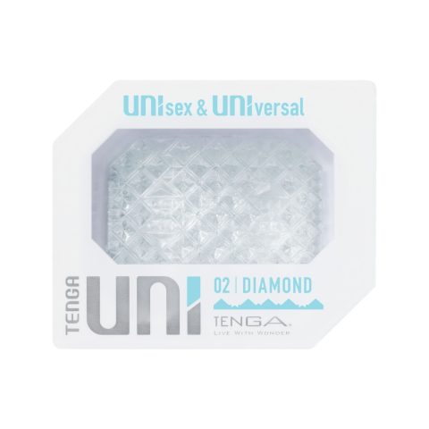 Унісекс-стимулятор Tenga UNI Diamond, білий, із зубчастим рельєфом, лубрикант у комплекті
