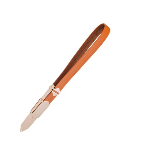Регульована шльопалка LOCKINK Adjustable Slapper for Impact Play, коричнева, натуральна шкіра
