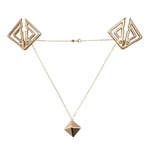 Затискачі для сосків з важкою підвіскою LOCKINK Adjustable Nipple Clamps with Heavy Pendant, під золото