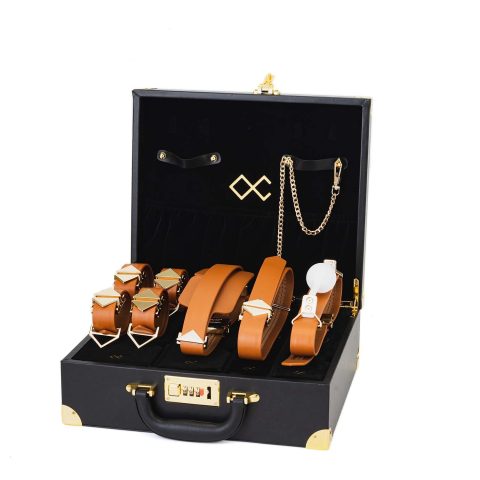 БДСМ-набір LOCKINK Moonlight Treasure Chest, коричневий, натуральна шкіра