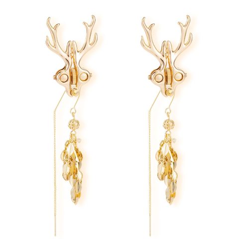 Затискачі для сосків LOCKINK SEVANDA Stag Adjustable Nipple Clamps, золотисті, зі знімними підвісками