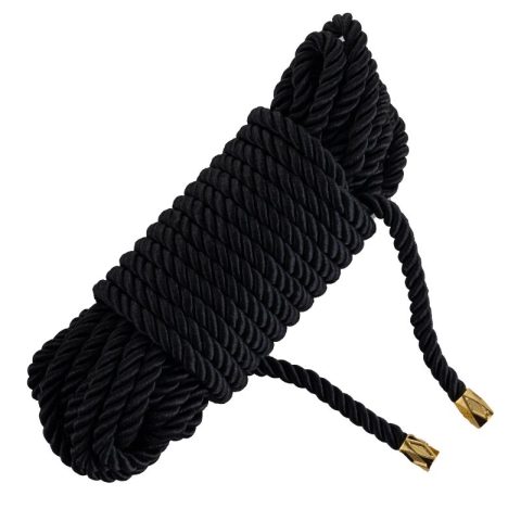 Мотузка для шибарі LOCKINK SEVANDA Shibari Pratice Rope, чорна, 8 м, нейлон+бавовна