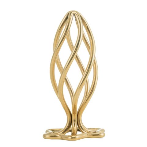 Металева анальна пробка LOCKINK SEVANDA Hollow Spiral Golden, S, золотиста, діаметр 2,6 см