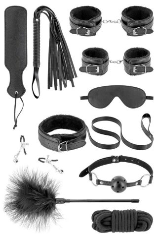 Набір для BDSM усе-в-одному Fetish Tentation SM Bondage Box in vegan leather, 10 предметів