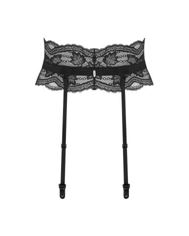 Пояс для панчіх Obsessive Nutris garter belt, XL/2XL, мереживний, з довгими пажами