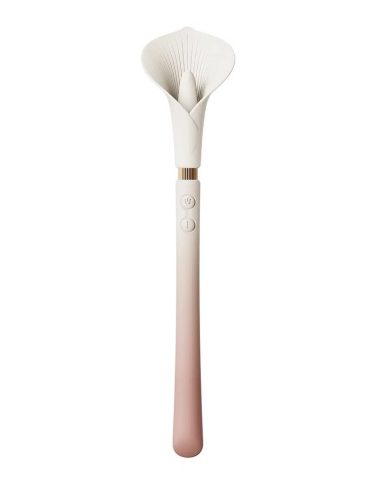 Розкішний вібромасажер Zalo – Calla Blossom Pink, двосторонній, 2 мотори