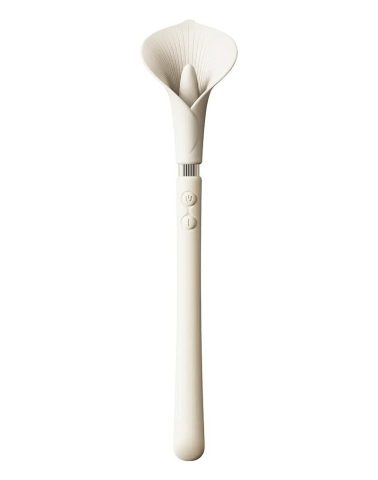 Розкішний вібромасажер Zalo – Calla Ivory White, двосторонній, 2 мотори