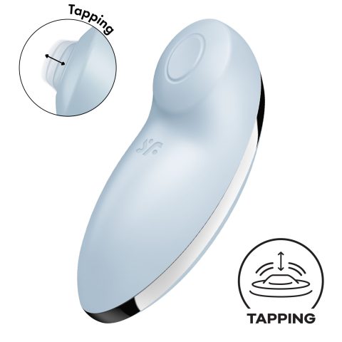 Вібростимулятор-пульсатор Satisfyer Tap & Climax 2 Blue, ефект постукування пальцем