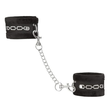 Наручники Punishment – Crystal Detail Handcuffs – Black, знімний ланцюжок, оздоблені кристалами