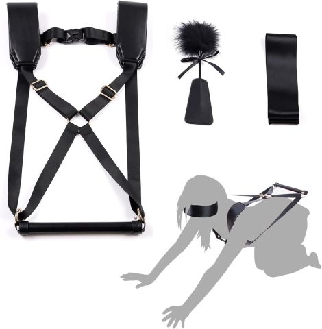 БДСМ-набір LOCKINK YEAHWOW Black Doggy Style Saddle set