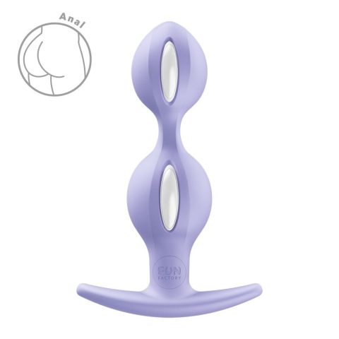 Анальні кульки Fun Factory B BALLS DUO Purple, ефект вібрації, діаметр 3,2 та 3,6 см