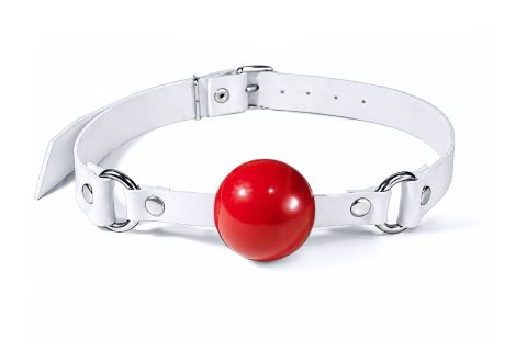 Кляп силіконовий Feral Feelings Silicon Ball Gag White/Red, білий ремінець, червона кулька