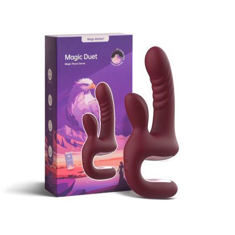 Смарт-пульсатор Magic Motion Magic Duet Bordeaux, подвійний, 10 режимів пульсації, 10 режимів вібрації