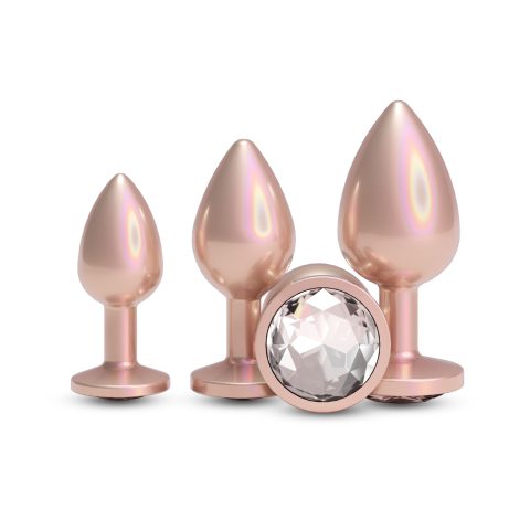 Набір анальних пробок NS Novelties Rear Assets - Trainer Kit - Iridescent Champagne - Clear Gem